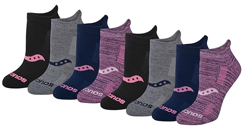 Image of Saucony Women's RunDry Performance Heel Tab Athletic Socks, Available in S-L (8, 16, 24 Pairs)