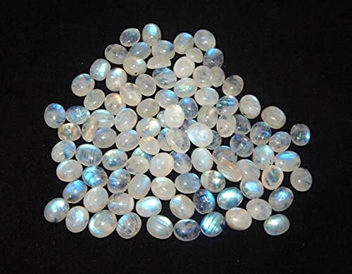 Feu bleu intense cabochon pierre de lune 9x11mm lot de 20 gemmes