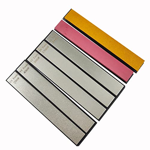 6" Diamond Sharpening Stones Set For Apex Ruixin Knife Sharpener Replacement Whetstone Kit (Grit 200# 400# 800# 1500# 3000#+Corundum+Leather Strop) #TOP4