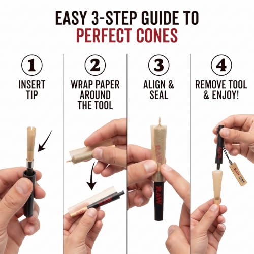 Image of RAW Cone Creator Rolling Tool, Plastic Cone Shaper for King Size & Small Rolls, Compact 5 cm Rolling Accessory (2)