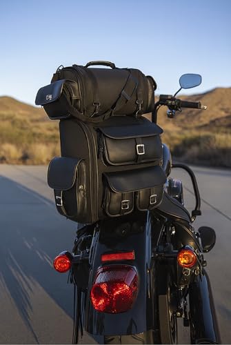 Bolsa para Moto Huggar Gloves Biker Sissy Bar con Protección contra la Lluvia y Múltiples Compartimentos de Almacenaje miniatura 7