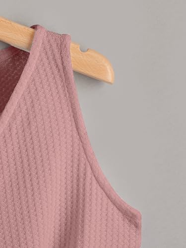 Image of Zilcon Women's Waffle 2025 Summer Causal Sexy Sleeveless Blouse V-Neck Twist Front Tee T-Shirt Crop Tops for Wome