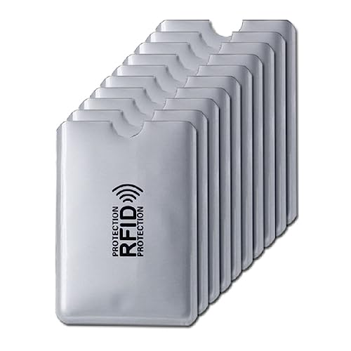 BARAC Fundas RFID/NFC para Tarjetas (10 Unidades) – Bloqueo Antifraude Contactless, Protector para Tarjetas de Crédito, Débito y DNI Electrónico, Mangas Ultrafinas Seguras y Resistentes