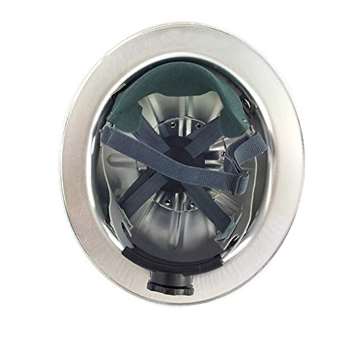 Rdbsmgx Hard Hats Aluminum Alloy Helmet High-Strength Helmet Full Brim Design Top Reinforcement 4-Point Fixing Suitable For Construction Steel Mine (Aluminum Color) #TOP1