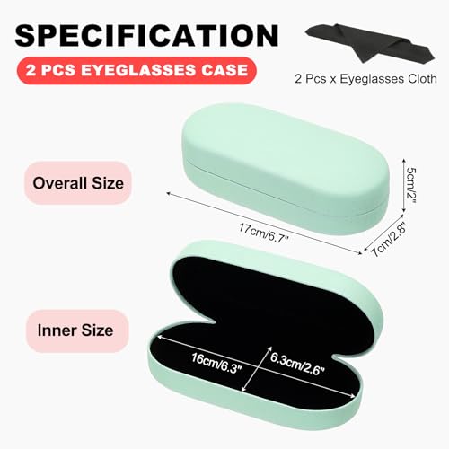 Image of PATIKIL Hard Shell Eyeglasses Case, PU Leather Large Glasses Case Litchi Grain Protective Sunglasses Organizer