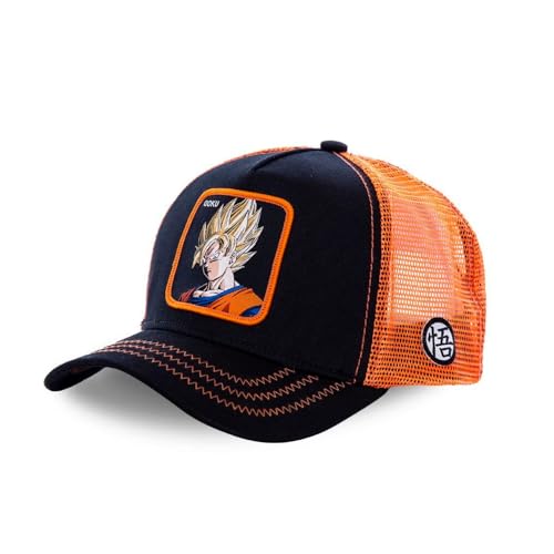 Capslab Casquette Dragon Ball Z Goku Saiyan Noir et Orange