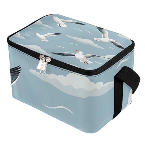 GzLeyigou Lunch Bags for Women Men 9 Cans,Flying Seagull Hot & Cold Food Delivery Bag Insulated Grocery Bag Insulated Lunch Box Seagull Cooler Bag for Office Work Picnic Beach