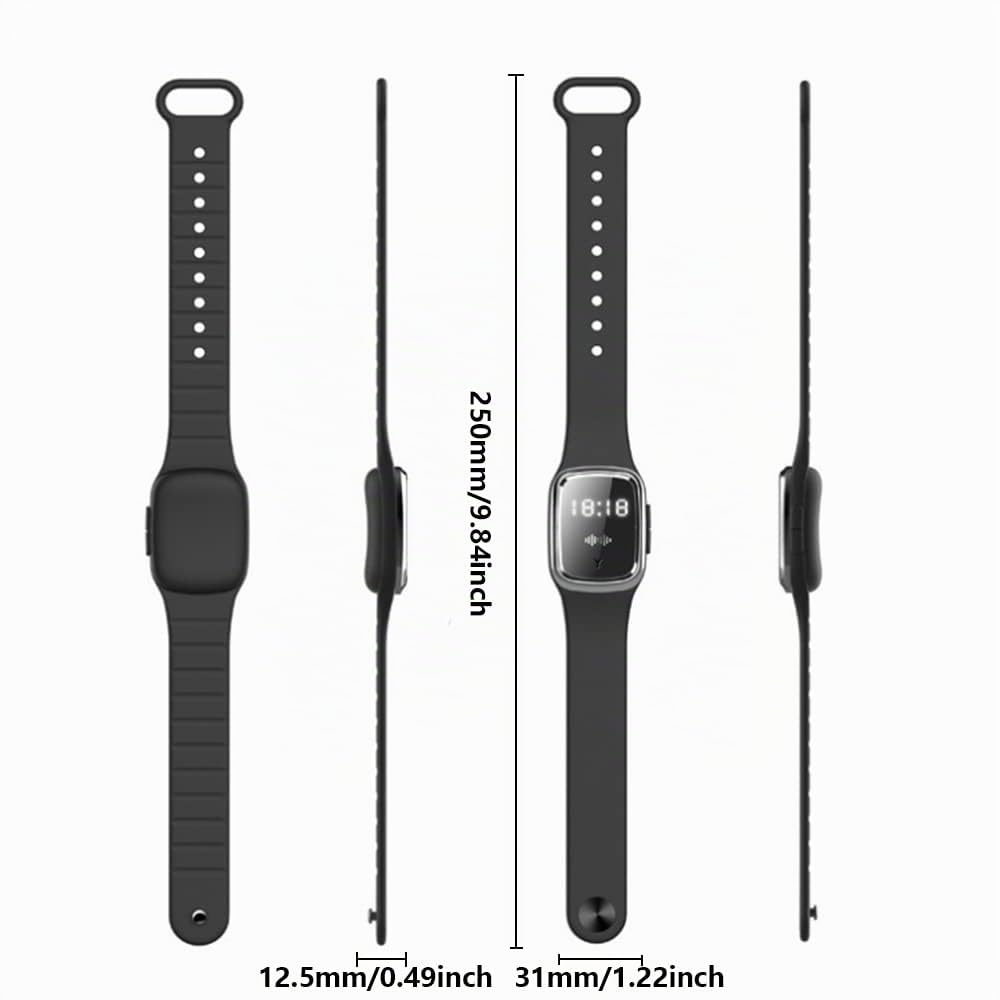 Braccialetto repellente per zanzare a ultrasuoni, elettronico, bionico, repellente per zanzare e insetti, orologio da polso per accessori da viaggio e campeggio (Beige-Display digitale)