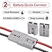Spurtar Battery Quick Connect Disconnect, 175A 1/0 AWG Cable Wire Harness Plug for Winches, Trailer or Other Electrical Devices, Gray, 2 Pack