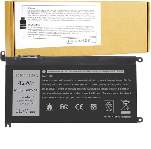 Image of 42Wh WDX0R Battery for Dell Inspiron 15 7579 7569 5578 5565 5567 5568 5570 5775 5579 7560 7570, 13 5378 5368 7375 7368 7378, 17 5765 5767 5770 Series P69G001 P58F P58F001 P75F P66F P69G 3CRH3 (WDX0R)