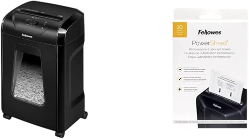 Fellowes 12C15 12 hojas de trituradora de papel de corte transversal y trituradora de papel de rendimiento con lubricante de aceite de trituradora