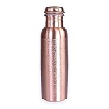 Yoga-Mad Copper Water Bottle, 800ml for Water & Drinks, Reusable Copper Kitchen Accessories, Eco-Friendly Sustainable Design Made from 100% Copper, Floral & Plain Patterns (Flower)