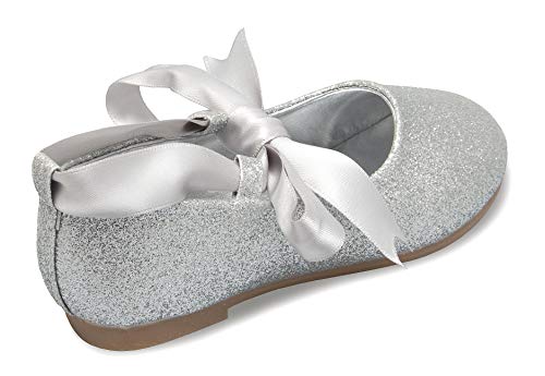 Olivia K Girls Adorable Ballerina Mary Jane Flats Ribbon Tie Shoes4
