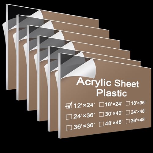 Panneau acrylique transparent 30,5x61 cm lot de 6 plaques de plastique