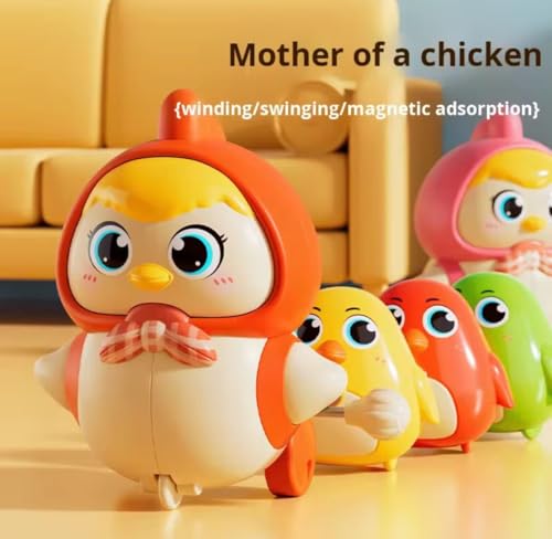 Image of ACROWN Cute Animal Toys for Kids Sensory Worm Animal Wind up Colorful Toy Insect Figurines for Boys and Girls Multicolor Animals Toys Pack of 1 (Chicken Toys Walking Family)