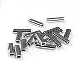 Rite Angler Single Barrel Oval Aluminum Crimping Sleeves (500 Pack) 50 lb. - 500 lb. Test Mono Rig Making Saltwater Freshwater Fishing (1.2mm Inside Diameter, 100 lb. Test)