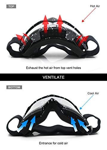 Sposune Motorcycle Goggles, Atv Dirt Bike Off Road Racing Mx Riding Goggle Anti-Scratch Dustproof Bendable Uv400 Eyewear With Padded Soft Thick Foam,Adjustable Strap For Adults' Cycling Motocross #TOP4