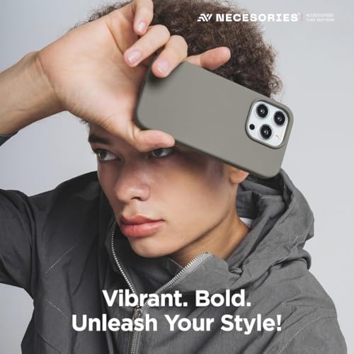 Image of Liquid Silicone Case Compatible for iPhone 15 Pro Gray | Slim Back Cover | Soft Touch Bumper | Shockproof Drop Protection | Microfiber Cloth Inside | Sleek Solid Design