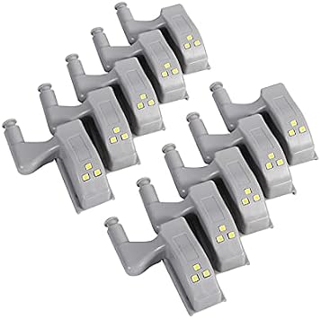 Keenso 10PCS Cabinet Hinge LED Lights, Smart Sensor Night Light with High Brightness Low Power Consumption for Kitchen Cabinet Cupboard Closet Wardrobe