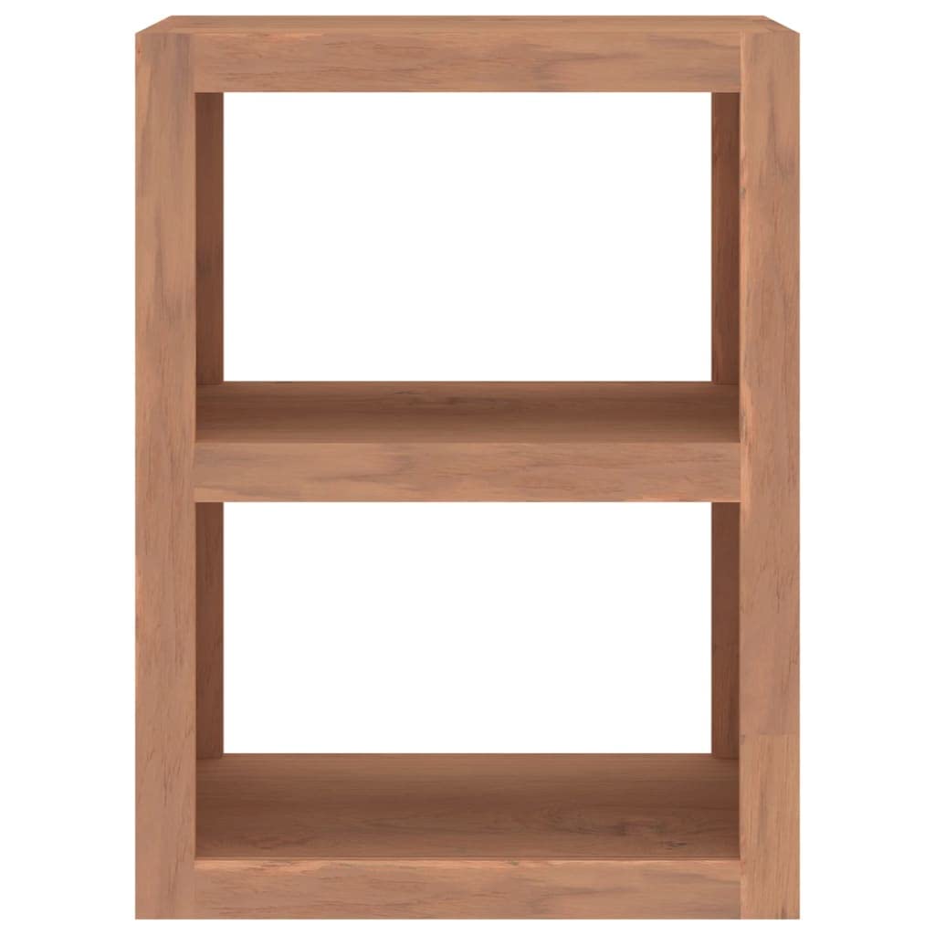 Beistelltisch 45x30x60 cm aus Massivholz Teak, Rustikaler Couchtisch mit 2 Ablagefächern, Kleiner Nachttisch für Schlafzimmer und Wohnzimmer, Kompakter Telefontisch und Pflanzenständer