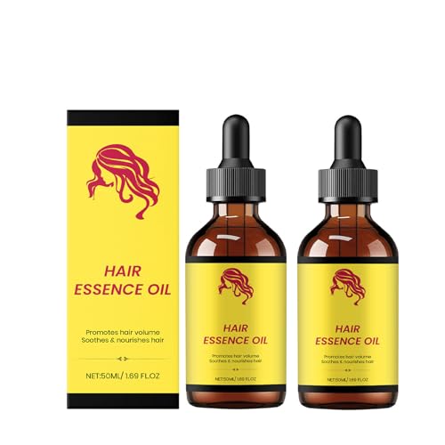 Aceite para el crecimiento del cabello, aceite de esencia natural para el cabello, jengibre y romero, 50 mlx2 | Fortalecimiento y tratamiento de brillo para el cabello dañado, reduce la rotura