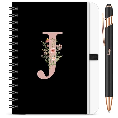 BBTO 2 Stück Personalisiertes B6 Notizbuch mit Initialen, Buchstabe J
