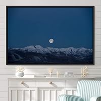 Framed Canvas Wall Art Lunar Aerial Astronomy & Space Expressive Global Moon Multicolor Photography Realism Warm - 16x24 inches