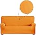 Corredocasa Copripoltrona e Copridivano 2/3/4 Posti Millerighe NO STIRO Made in Italy Vari Colori in Tessuto Elasticizzato (Arancione, 4 Posti 250-300 cm)