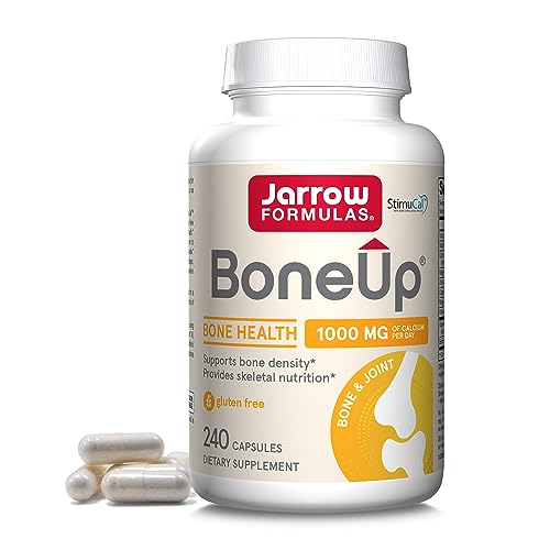 Jarrow Formulas BoneUp for Bone Density - Vitamin D3 and K2, Calcium Support, 240 Capsules, Provides Skeletal Nutrition, Up to 40 Days Supply