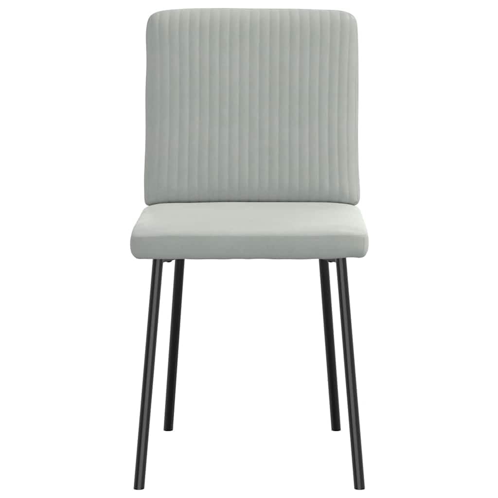 Set di 2 sedie da pranzo in velluto grigio chiaro