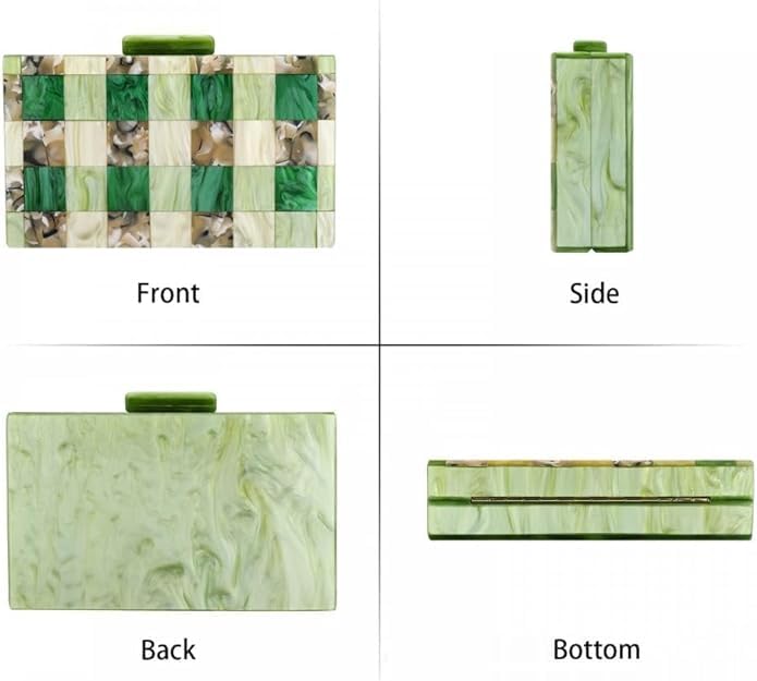 Image of Acrylic Handbags for Women Multicolor Perspex Geometric Purses Box Clutch Elegant Crossbody Bag for Lady Evening Banquet Prom