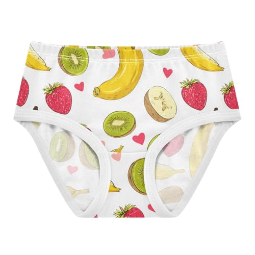 Wusikd Bananas Strawberries Girls' Underwear Cotton Heart Girls Briefs Soft Toddler Underwear 2T