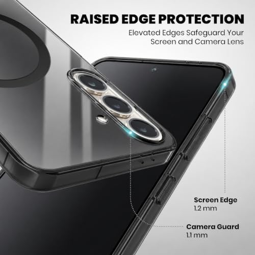 Image of Elzzi Anti Scratch Semi Translucent Cover for Samsung S23 FE Case, Premium PC + TPU Magnetic Phone Cases Drop Proof, Compatible with Magsafe Slim Never Yellowing Shockproof