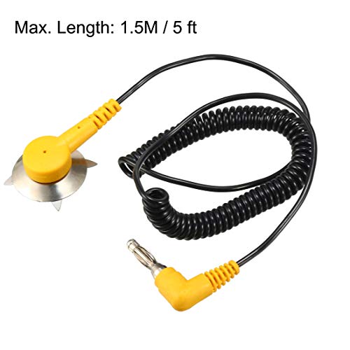 Image of uxcell Mat Grounding Banana Plug ESD Anti Static Cord Ground Strap 1.5M