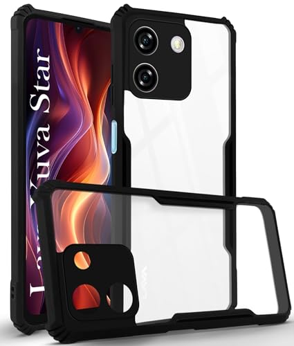 Image of Jkobi Back Cover Case for Lava Yuva Star (Shockproof with Polycarbonate Clear Panel | Professional Black)