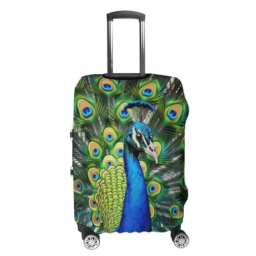 Blue Peacock Luggage Cover, Washable Elastic Suitcase Cover Protector Fit 18-32 Inch Luggage4