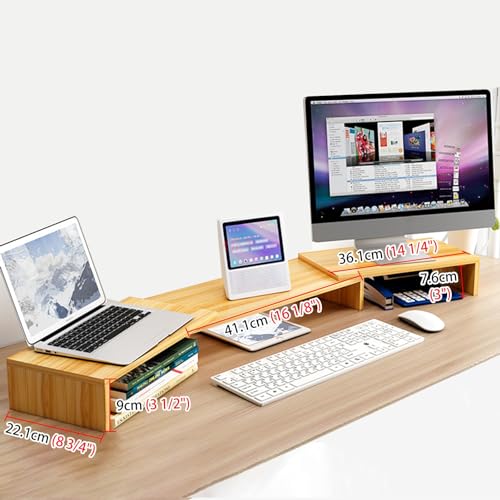 Support de moniteur d'angle pour 3 écrans et rangement de bureau