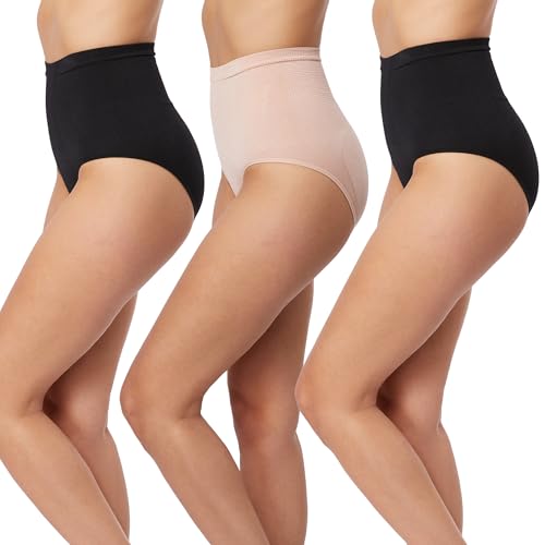 Image of Skinnygirl Women's High Waist Tummy Control Seamless Shaping Briefs, 3-Pack
