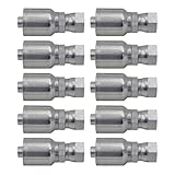 3/8' Hose x 3/8' JIC 37 Degree Female Hydraulic Hose Ends Crimp Fitting Compatible with Parker...