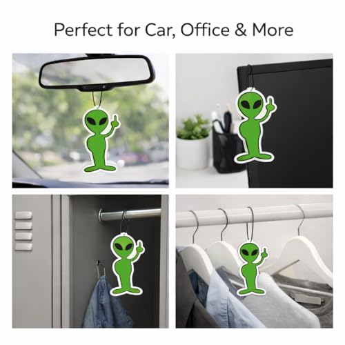 Image of Alien Air Freshener (3 Pack) - Funny Car Air Freshener for Car, Novelty UFO Gift, Hanging Auto Air Freshener, Funny Car Accessories for Men Women