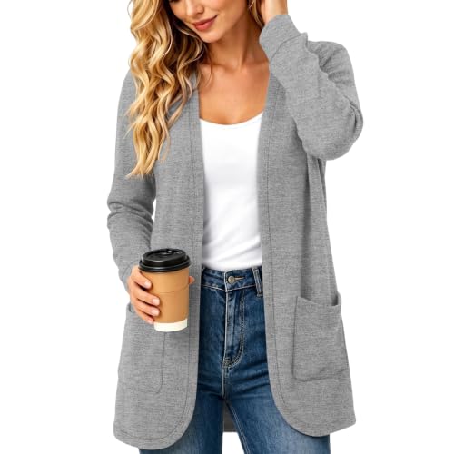 Long Cardigans for Women Cotton Oversized Fall Long Sleeve Cardigans — view 2