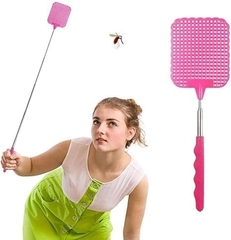 Rosa Fliegenklatsche Teleskop Ausziehbare Fliegenklatsche Einziehbare Fliegen Werkzeug Klatsche Liefert Garten Moskitofalle Pflanzenschutz & Schädlingsbekämpfung