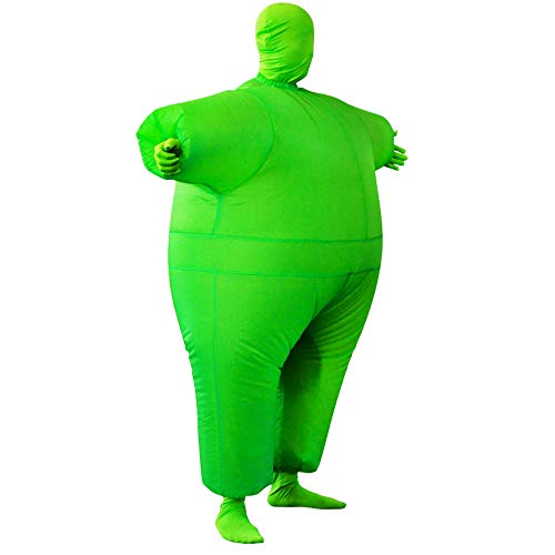 Inflatable Masquerade Costume Full Body Suit Air Blow up Costumes Fancy Dress Ball Party Christmas Carry Funny Cosplay Halloween Carnival Jumpsuit Suit Outfit (Green)