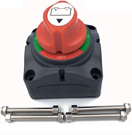 Dual1-2-Both-Off Boat Battery Disconnect Switch,12V-60V Battery Cut/Shut Off Switch for Marine Car RV ATV UTV Vehicles,Waterproof Master Heavy Duty Battery Isolator Selector Switch Kit,200/1250Amps