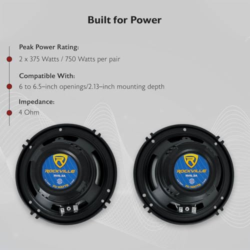 Rockville Apm10b 25,4 cm (10 Zoll) 400 W betriebener/aktiver Studio-Subwoofer Pro Reference Sub 16,5 cm RV6.3A