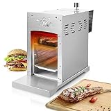 JOM Car Parts & Car Hifi GmbH 800 °C Oberhitze Gasgrill aus Edelstahl - Leistung: 3,5 KW/ 800 °C, Stufenloses regulieren, Gas-Keramikbrenner Rosthalter - Gas Niederdruckregler.