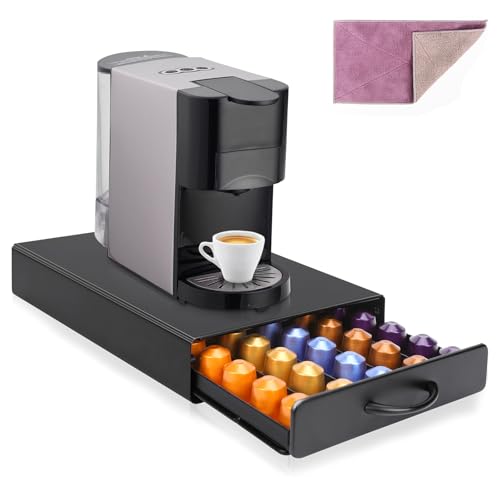 Masthome Porte Capsules Nespresso 45Pcs, Rangement Dosette Nespresso, Support à Capsules de Café avec Fond Antidérapant, Distributeur Capsules pour Maison, Bureau, Cuisine