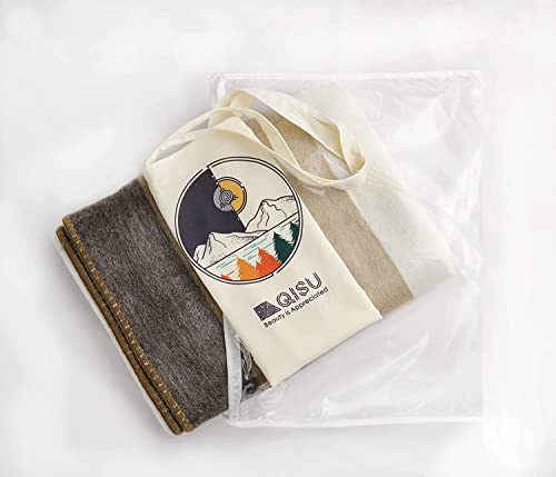 QISU Alpaca Wool Blanket Throw | Large, Beautiful, Warm, Stripes | 85 x 65 inches | Ultra-Soft, Hypoallergenic and Breathable | Non-Itchy or Scratchy Fabric (Camel Thick Stripe) - Image 6