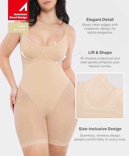 SHAPELLX Women Shapewear Bodysuit Tummy Control Body Shaper Butt Lifting Seamless Sculpting Body Suit4