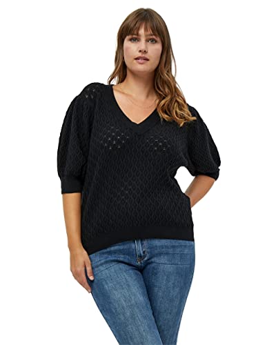 Peppercorn Rosalia Puff Sleeve Tee Curve, Curva de camiseta con mangas abullonadas para Mujer, Negro...